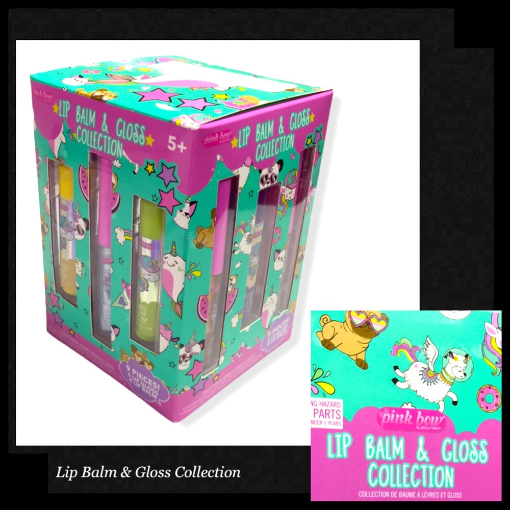 PINK BOW Lip Balm & Gloss Collection (Set of 9)